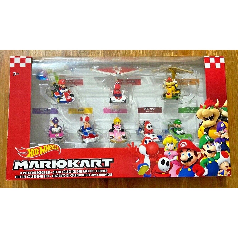 MARIO KART Hot Wheels 2020 8-Pack Die-Cast Collector Set Bowser Waluigi